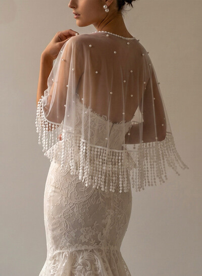 Clasp Tulle Bolero With Beading