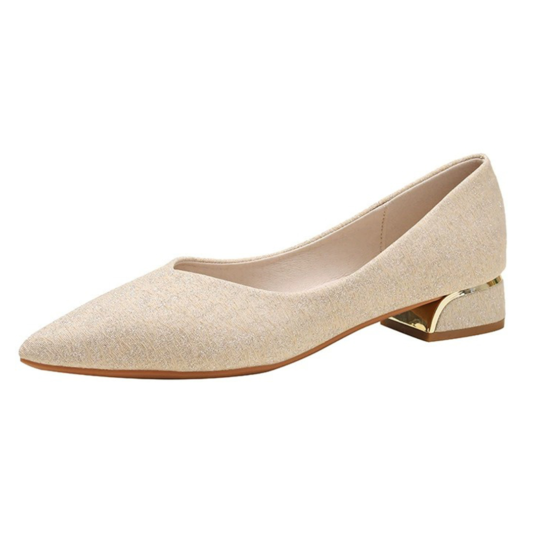 Chunky Heel Point Toe Wedding Shoes