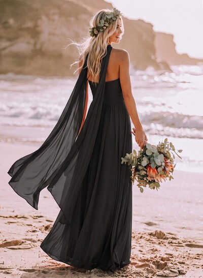 Sweet & Flow A-Line Sweetheart Sleeveless Floor-Length Chiffon Bridesmaid Dresses