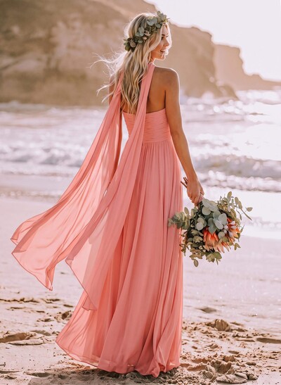 Sweet & Flow A-Line Sweetheart Sleeveless Floor-Length Chiffon Bridesmaid Dresses