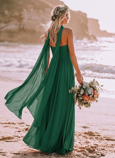 Sweet & Flow A-Line Sweetheart Sleeveless Floor-Length Chiffon Bridesmaid Dresses
