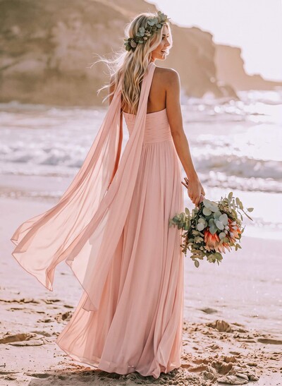 Sweet & Flow A-Line Sweetheart Sleeveless Floor-Length Chiffon Bridesmaid Dresses