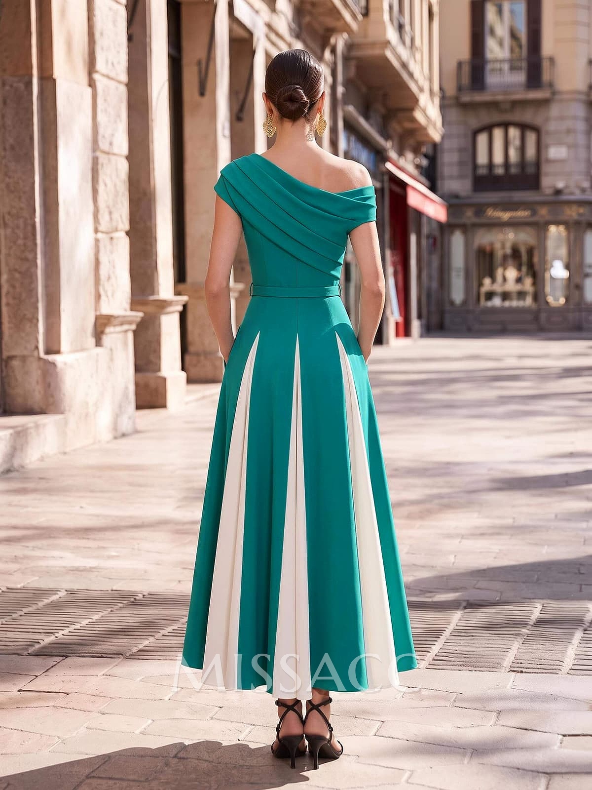 A-Line Asymmetrical Sleeveless Knee-Length Elastic Satin Cocktail Dresses