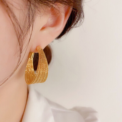 Exaggerated Geometric Hoop Earrings