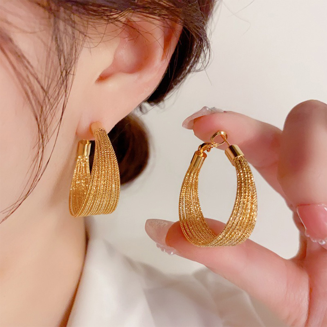 Exaggerated Geometric Hoop Earrings