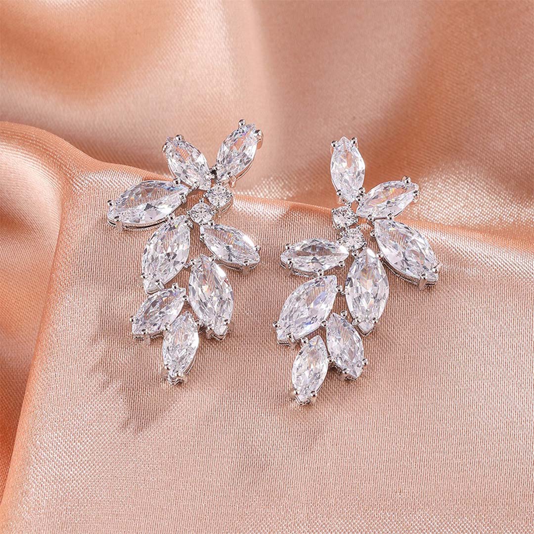 Short Marquise Zircon Drop Earrings
