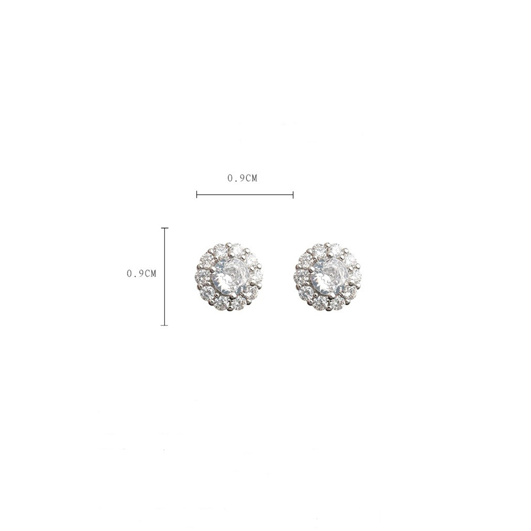 Mini Round Geometric Cubic Zirconia Studs