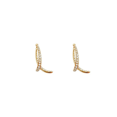 Simple And Versatile Rhinestone Hoop Earrings