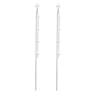 Pearl Tassel Drop Earrings