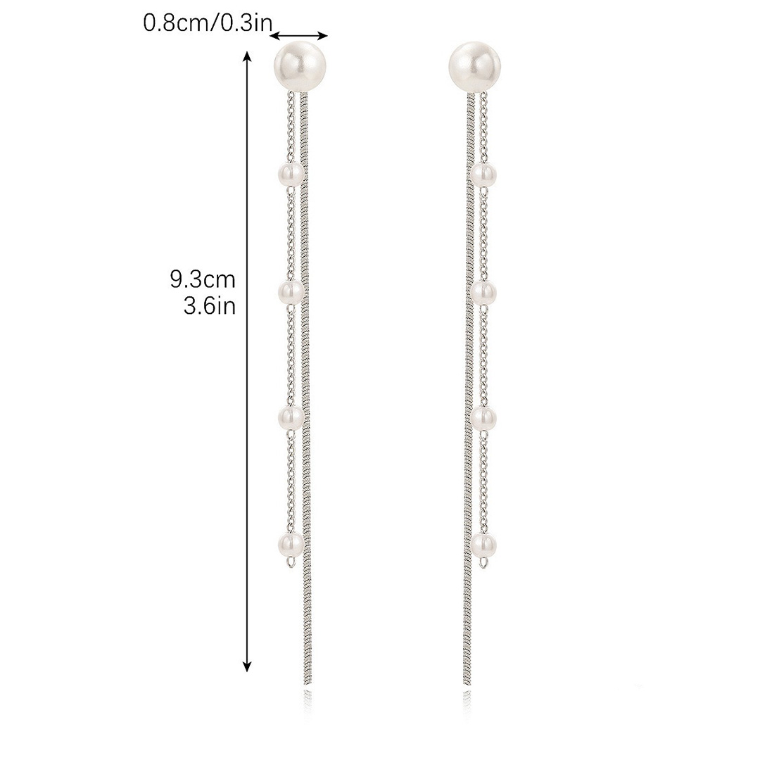 Pearl Tassel Drop Earrings