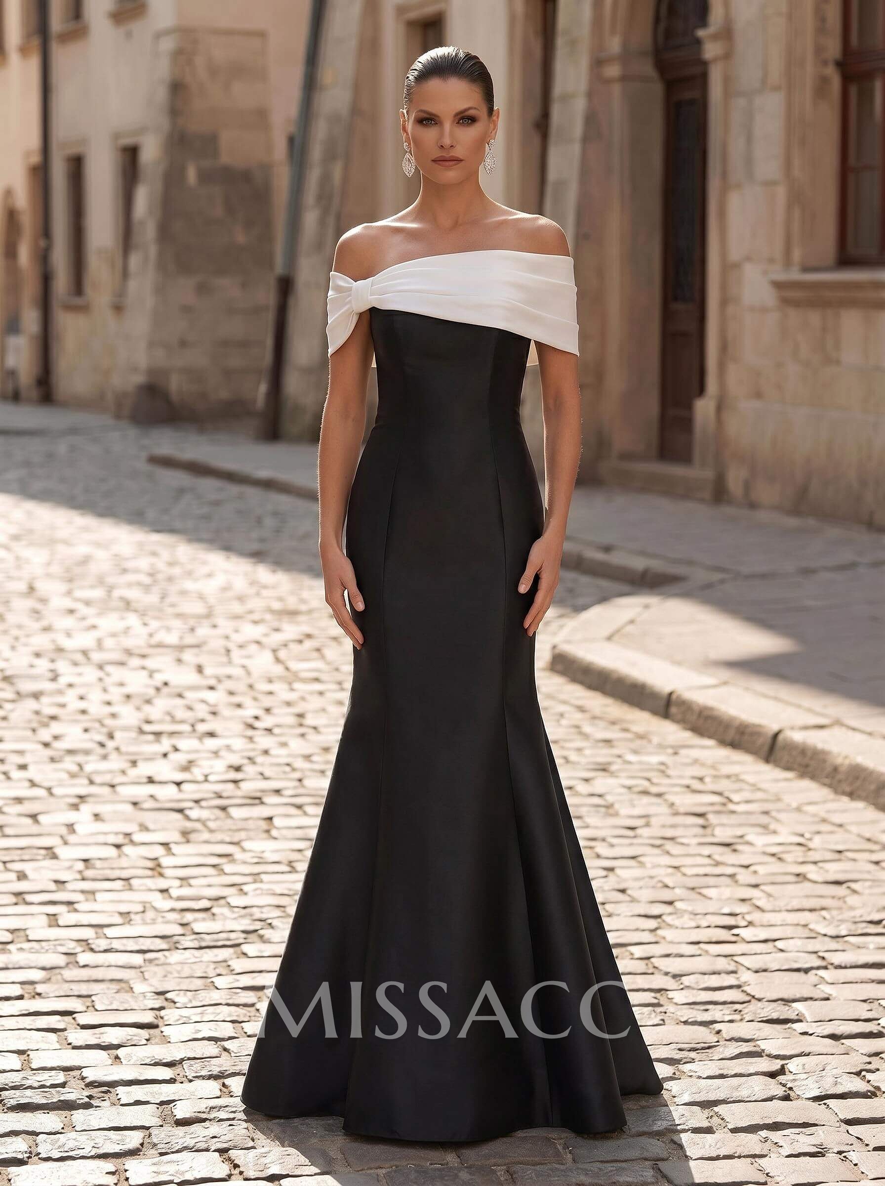 Trumpet/Mermaid Off-The-Shoulder Sleeveless Floor-Length Satin Evening Dresses
