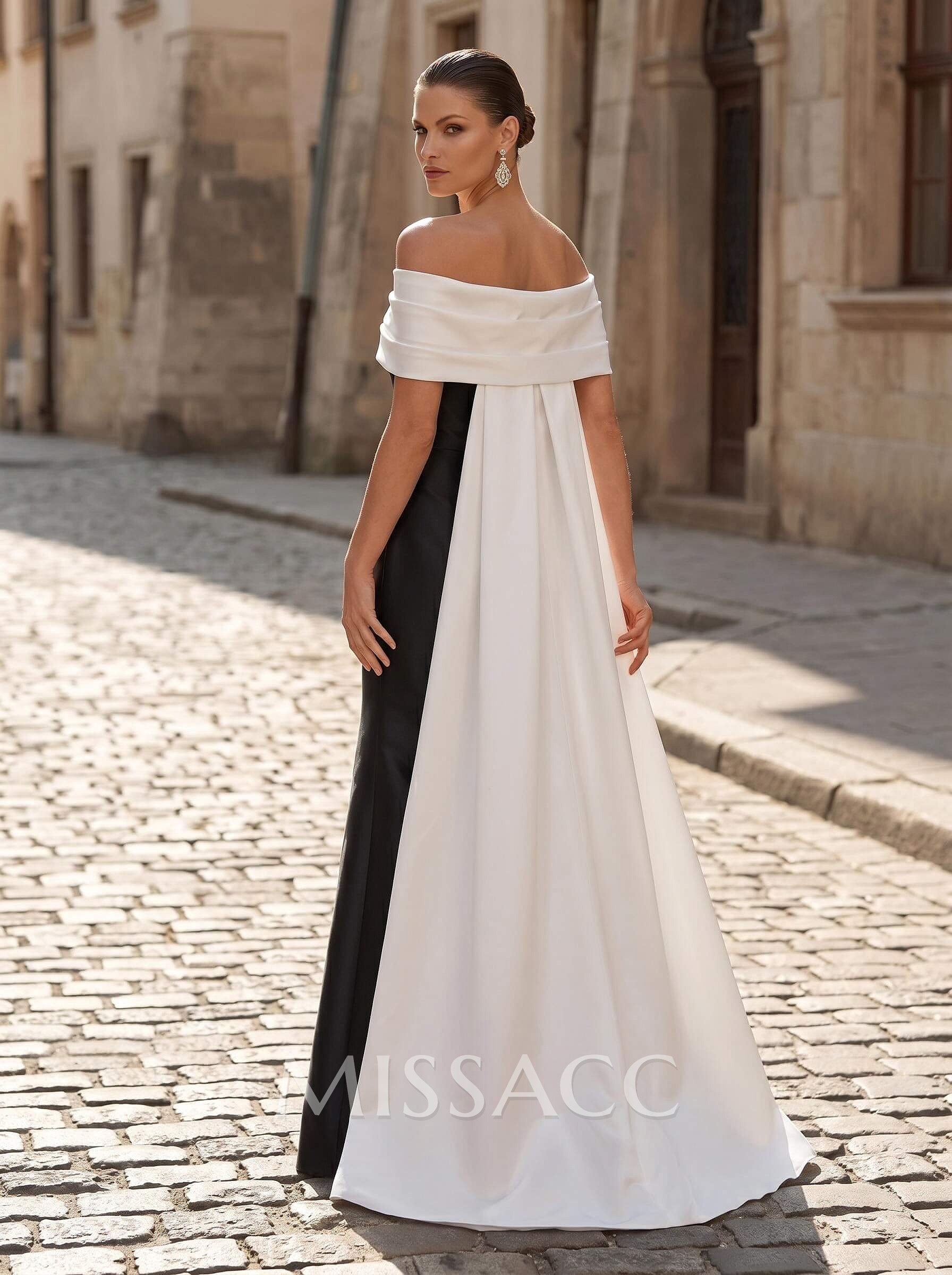 Trumpet/Mermaid Off-The-Shoulder Sleeveless Floor-Length Satin Evening Dresses