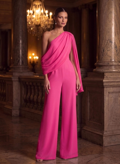 Jumpsuit/Pantsuit Asymmetrical Sleeveless Floor-Length Chiffon Mother Of The Bride Dresses