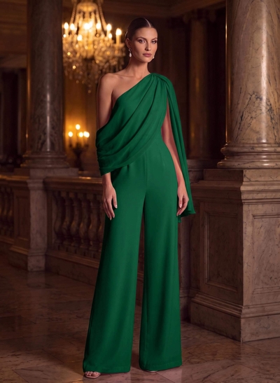 Jumpsuit/Pantsuit Asymmetrical Sleeveless Floor-Length Chiffon Mother Of The Bride Dresses
