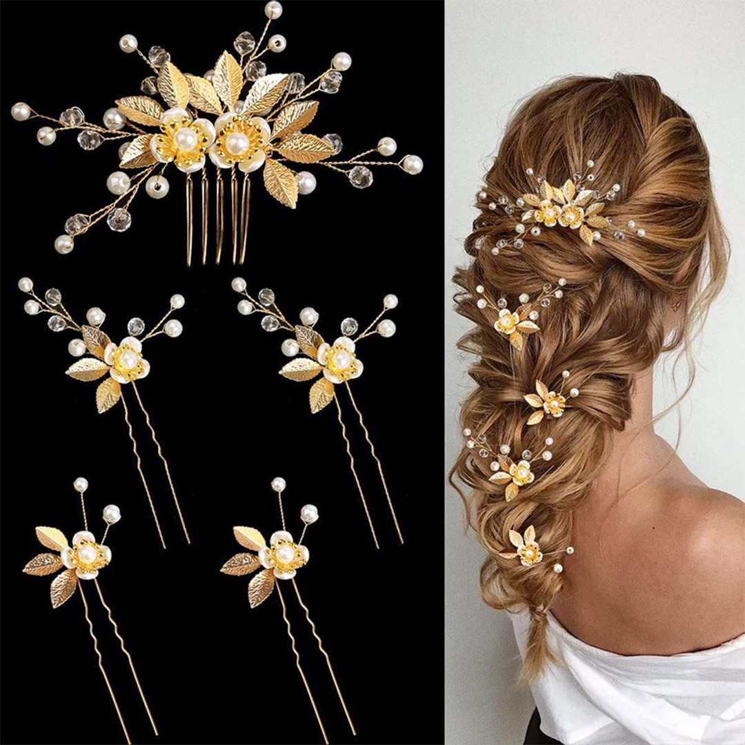 Leaf Hair Clips Bridal Headpiece