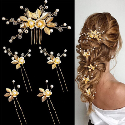 Leaf Hair Clips Bridal Headpiece