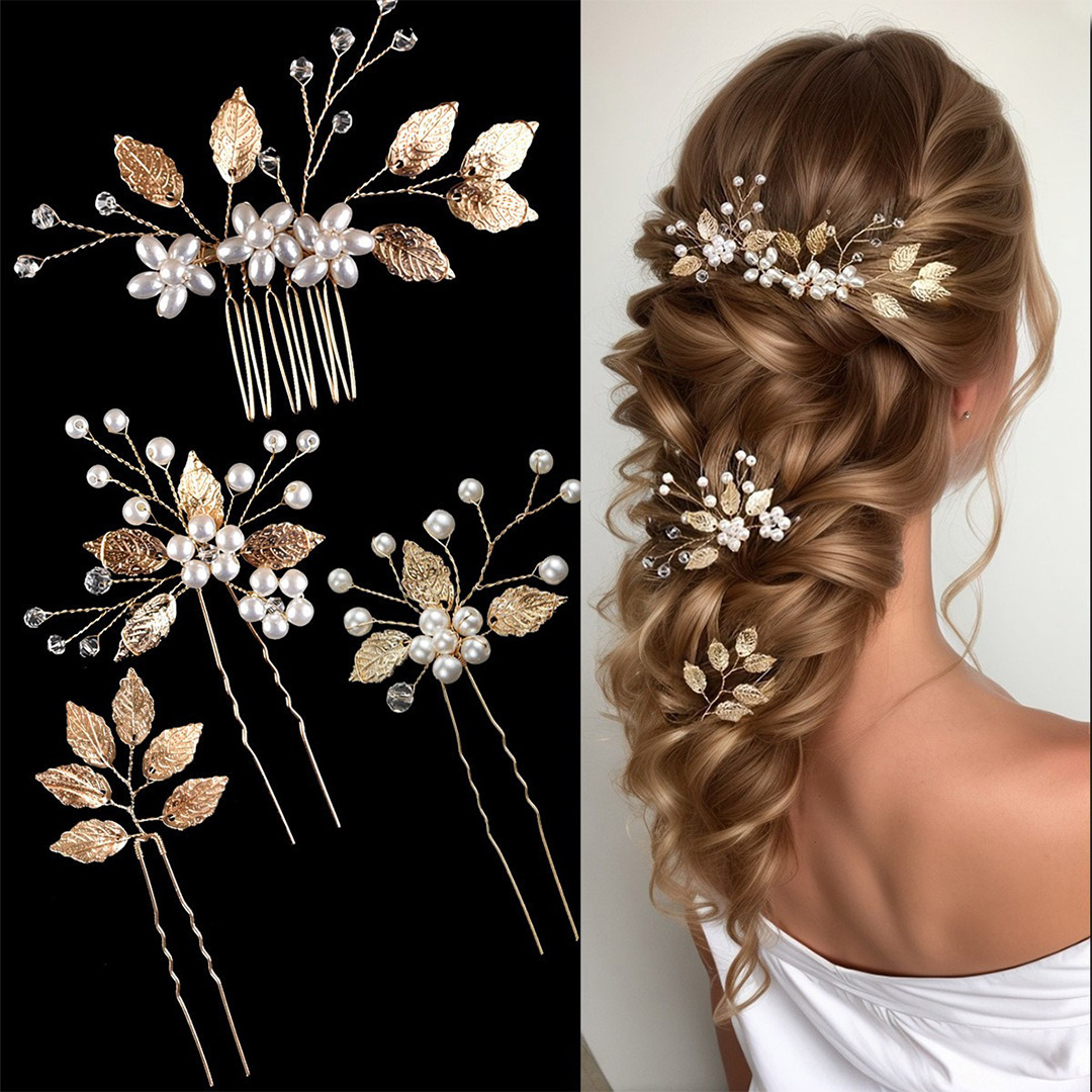 Leaf Hair Clips Bridal Headpiece