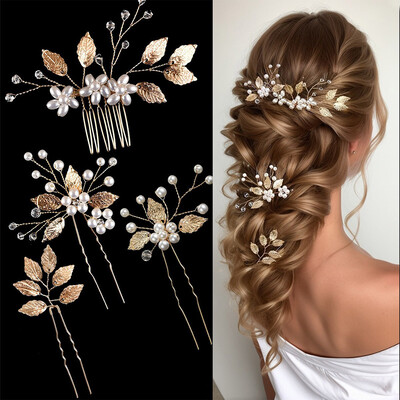 Leaf Hair Clips Bridal Headpiece