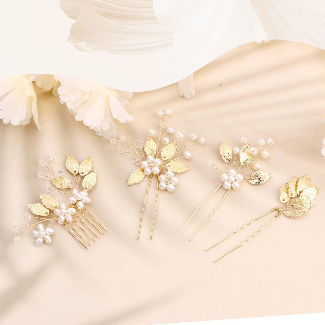 Leaf Hair Clips Bridal Headpiece