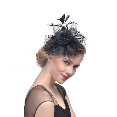 Retro Mesh Feather Hair Accessory Kentucky Derby Hat