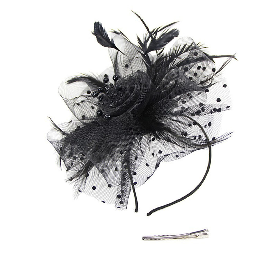 Retro Mesh Feather Hair Accessory Kentucky Derby Hat