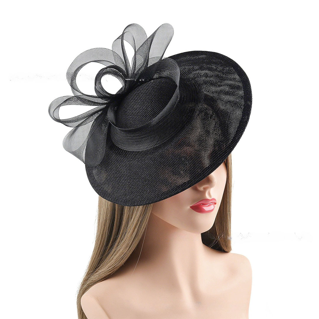 Headband-Style Jockey Club Hat With Mesh Trim
