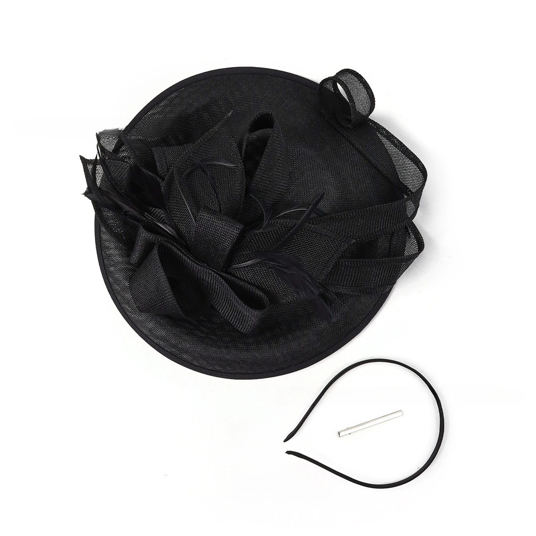 Headband-Style Tea Hat With Feathers