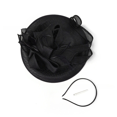 Headband-Style Tea Hat With Feathers