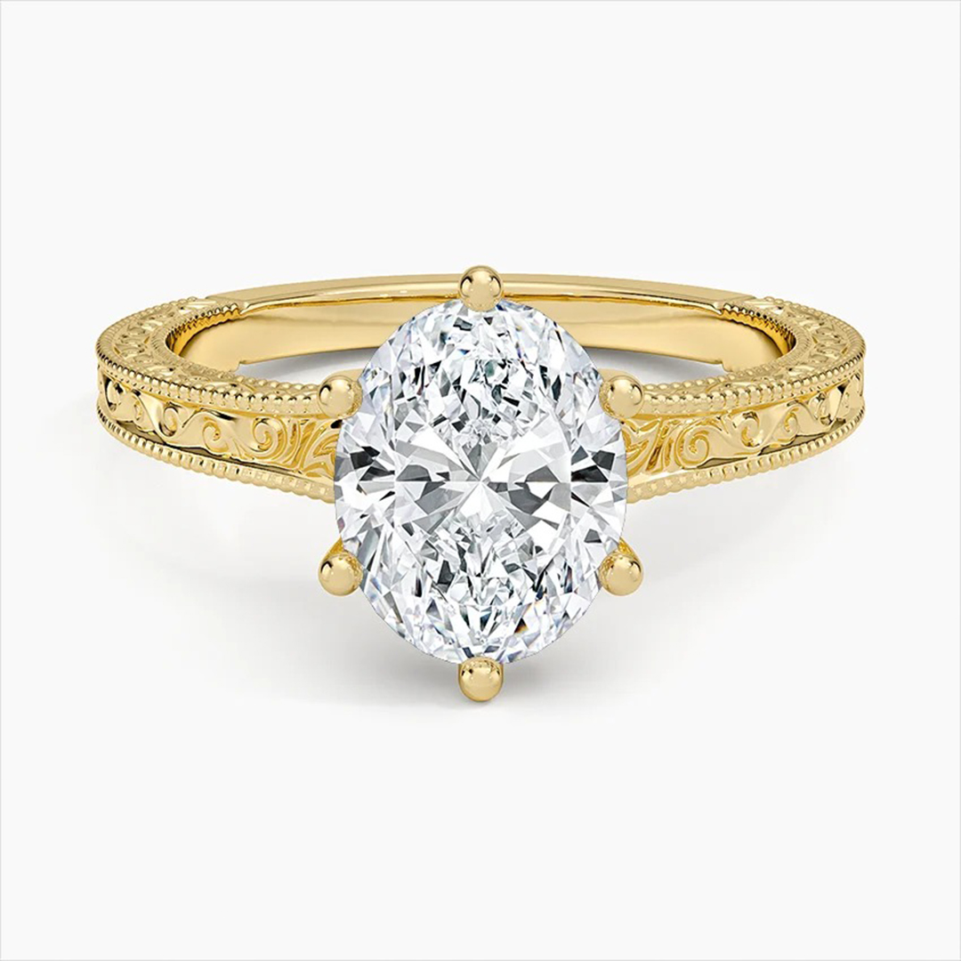 3CT 8*10MM Oval Cut Moissanite Engagement Rings In Sterling Silver