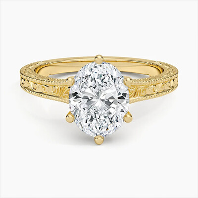 3CT 8*10MM Oval Cut Moissanite Engagement Rings In Sterling Silver
