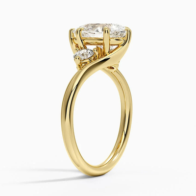 2CT 7*10MM Pear Cut Moissanite Engagement Rings In Sterling Silver