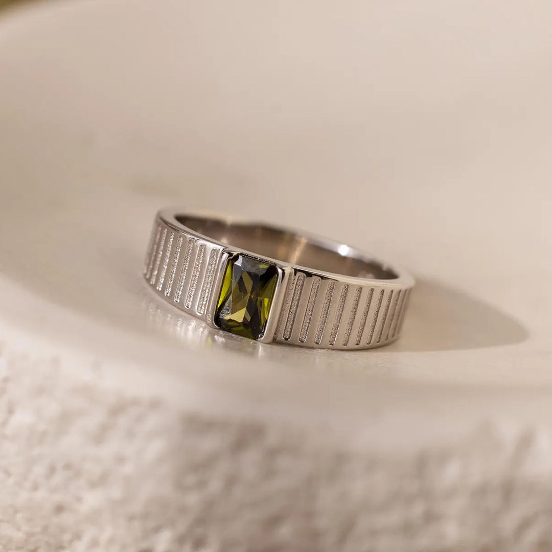 5*7MM Radiant Cut Sona Simulated Diamonds Engagement Rings In Sterling Silver