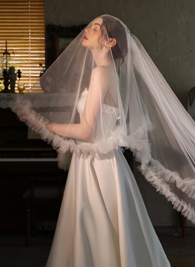 Two-Tier Tulle Cathedral Bridal Veils