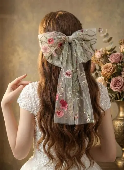 Embroidered Single-Tier Tulle Shoulder Veils