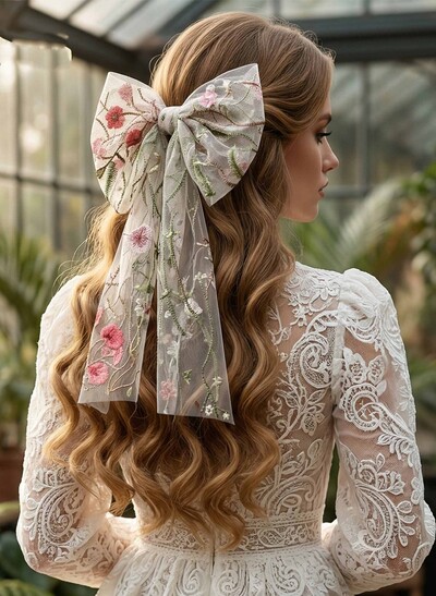 Embroidery One-Tier Tulle Shoulder Veils