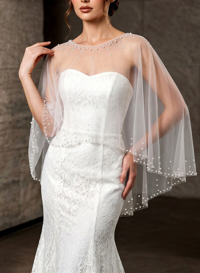 Pullover Tulle Bolero With Rhinestone