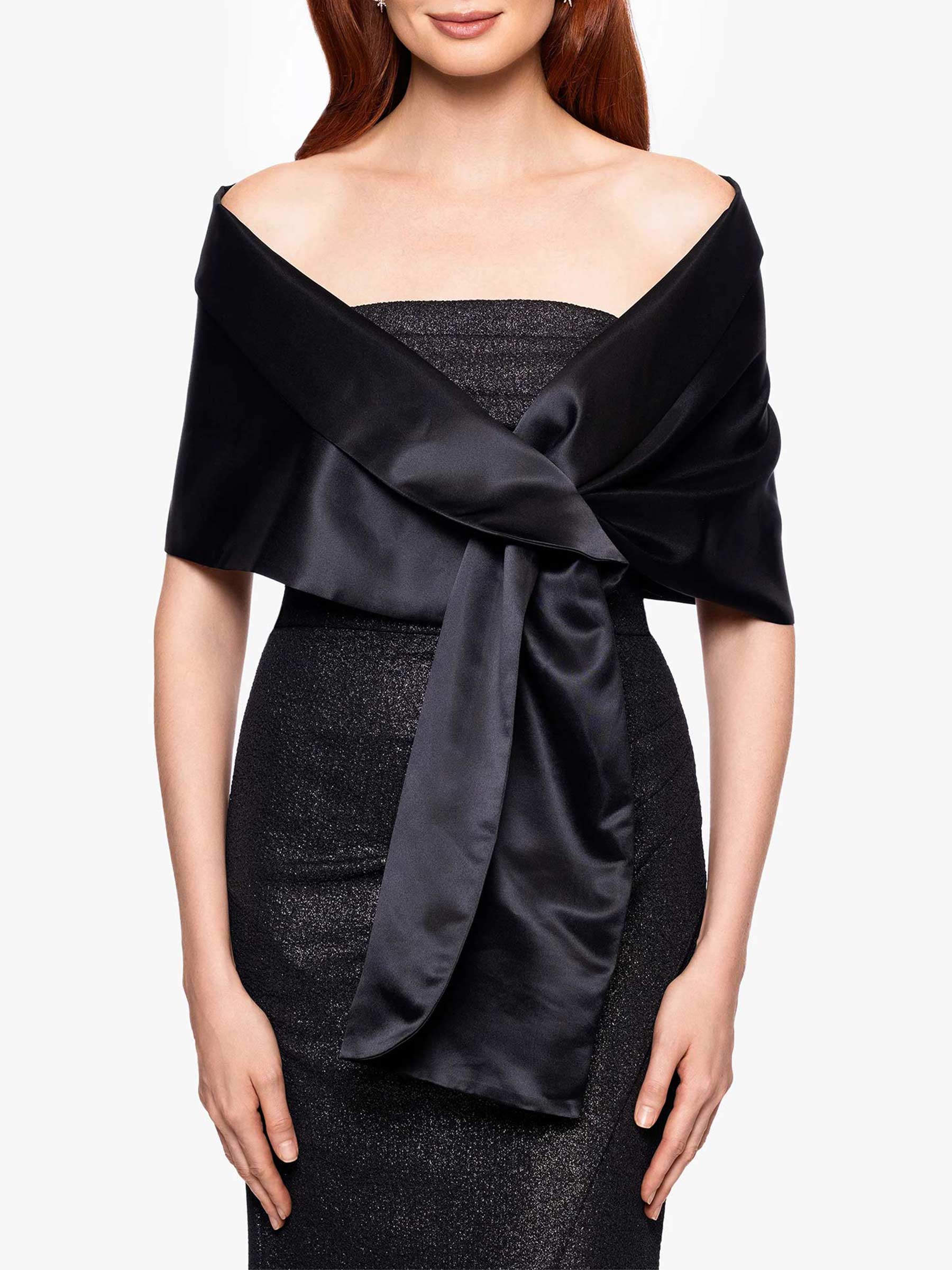 Open Front Satin Shawl