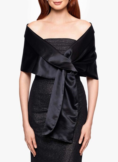 Open Front Satin Shawl