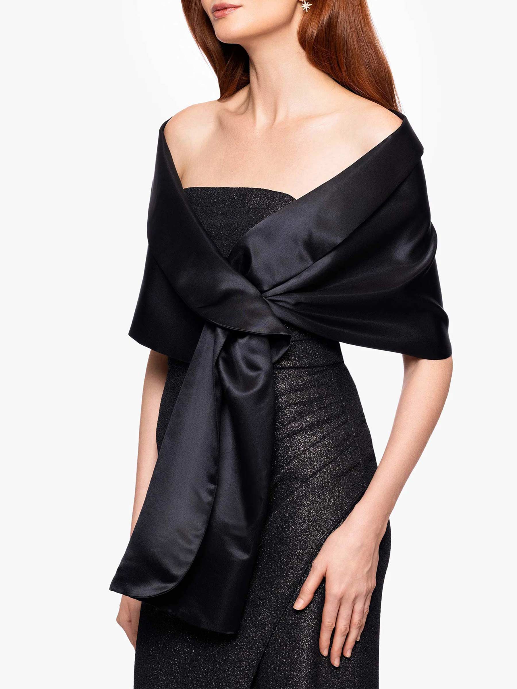 Open Front Satin Shawl