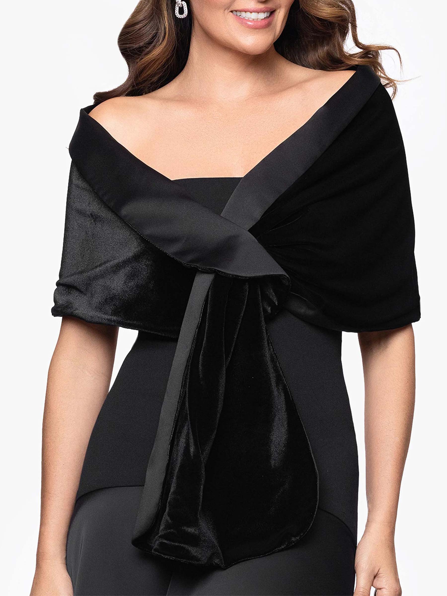 Open Front Satin Shawl