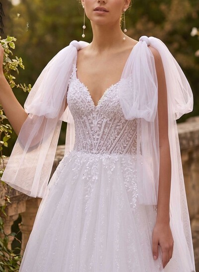 Open Front Tulle Shawl