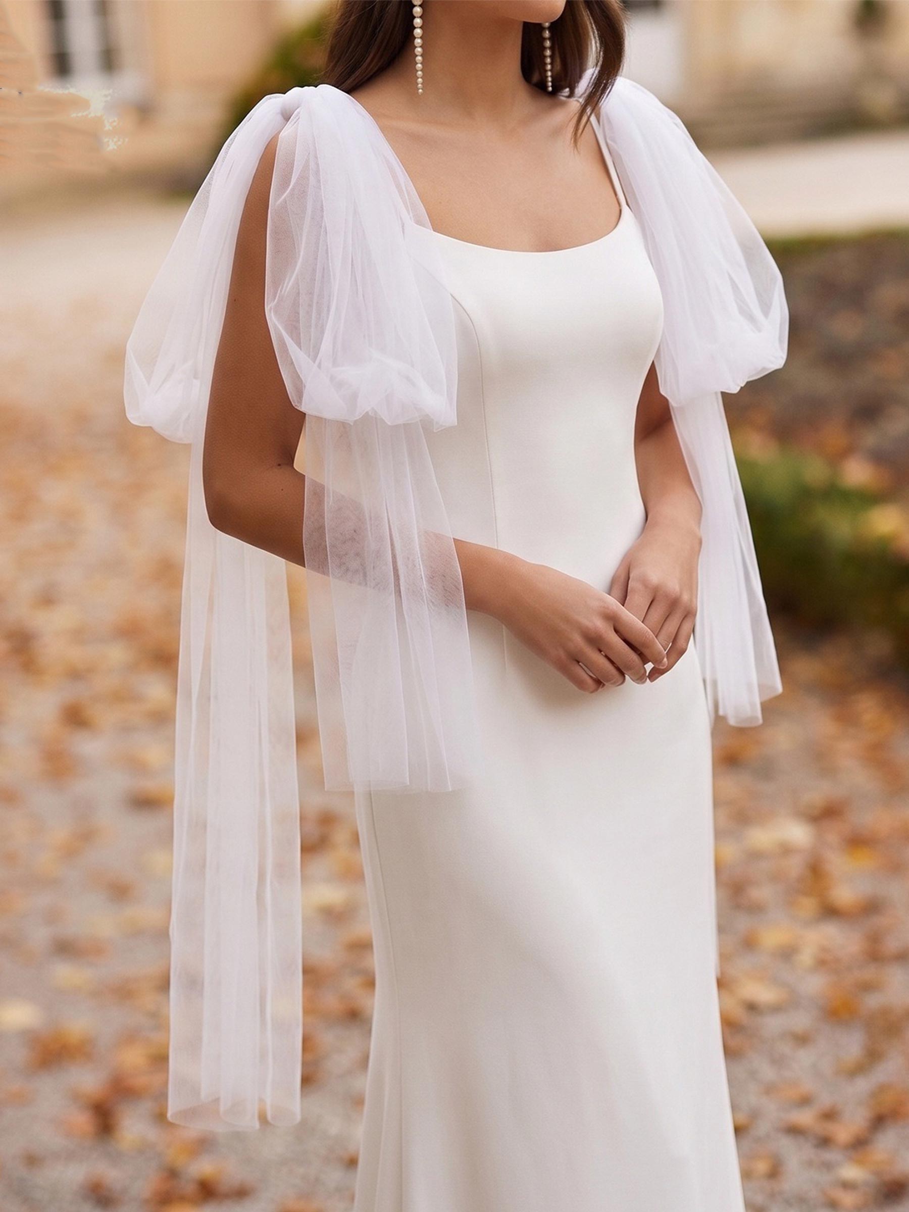 Open Front Tulle Shawl