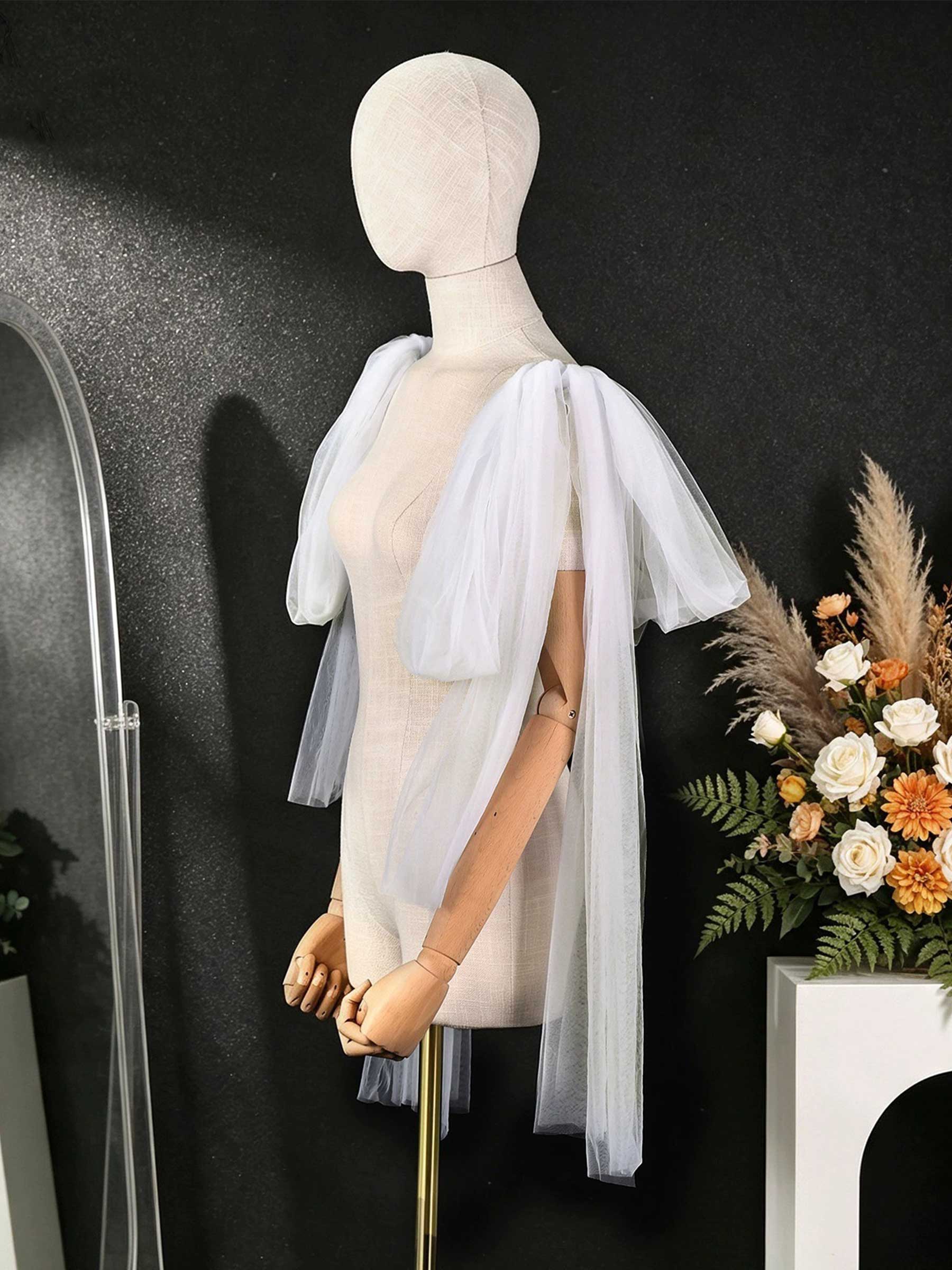 Open Front Tulle Shawl
