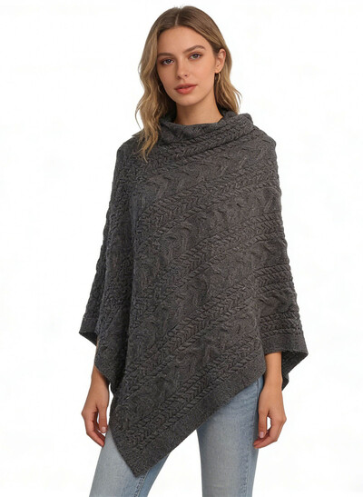 Pullover Polyester Sweater Knit Shawl