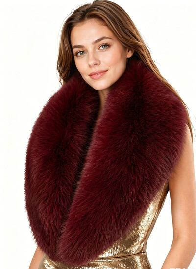 Open Front Faux Fur Shawl