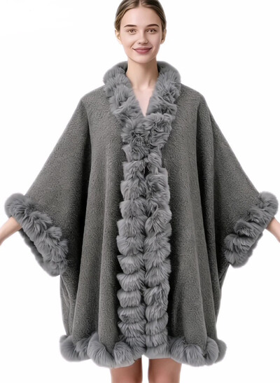 Clasp Faux Fur Shawl