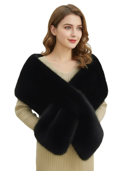Clasp Faux Fur Shawl