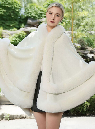 Clasp Faux Fur Shawl