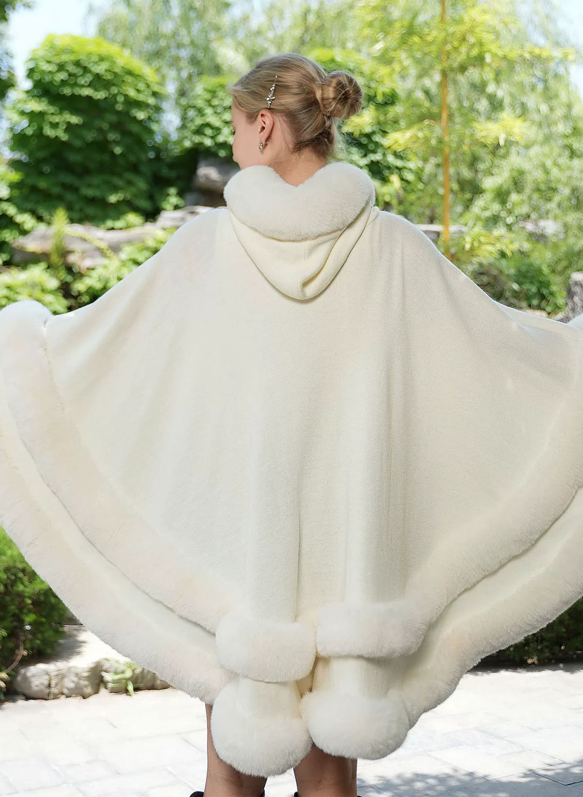 Clasp Faux Fur Shawl