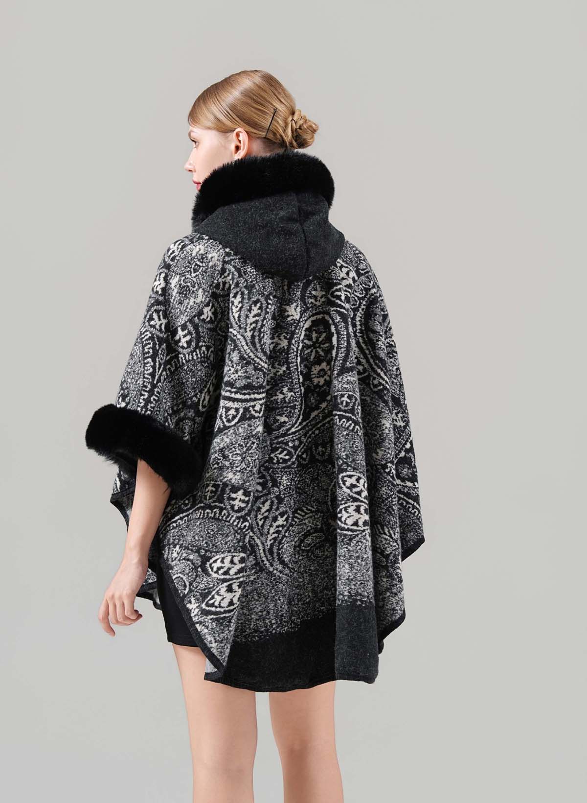Clasp Faux Fur Shawl